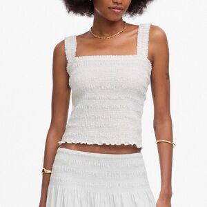 NWT - MADEWELL POPLIN SMOCKED TANK